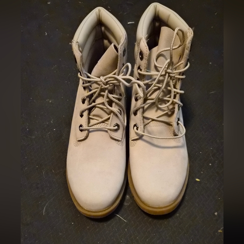 Neutral Tan Lace-Up Work Boots
